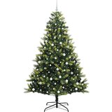vidaXL Umjetna Božićna Jelka s Povezivanjem, 300 LED-a Zelena 240 cm | shoptok.hr