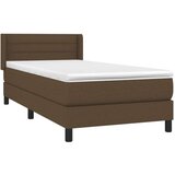 vidaXL Krevet s oprugama i madracem tamnosmeđi 100 x 200 cm od tkanine | shoptok.hr