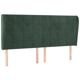 Maison Chic posteljno vzglavje - vzglavna omarica - nočna omarica z ušesi temno zeleno 203x23x118/128 cm žamet, (21709669) Cene