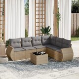 Maison Chic Seti vrtnega pohištva - Vrtna garnitura - Vrtni pohištvo set 7-delna z blazinami bež poli ratan, (21802311) | Shoptok.si