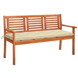  The Living Store Vrtna klop za 3 osebe z blazino 150 cm trden evkaliptus - Klop, (21445440) Cene