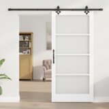 vidaXL klizna vrata s hardware-om bijela 93x202 cm čvrsta drvena borovina | shoptok.hr