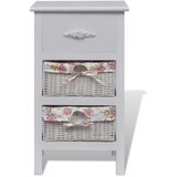 Ormarić s 1 ladicom i 2 košare bijeli od drva paulovnije - Bijela 35 x 25 x 60.5 cm 1 | shoptok.hr
