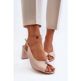Kesi Elegant high-heeled sandals with embellishments, beige Trasea | Shoptok.si