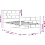  Metalni okvir kreveta uzglavlje i podnožje crni 107x203 cm | shoptok.hr