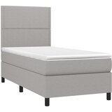  box spring s madracem LED svjetlosivi 90x190 cm tkanina | shoptok.hr