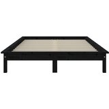  Okvir kreveta crni 150x200 cm veliki bračni od masivne borovine | Eponuda.com