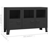  Komoda crna 105 x 35 x 62 cm od metala i stakla | shoptok.hr