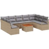  Set od 10 komada vrtne sofe s jastučićima bež poli ratan akacija 2-sjedna vrtna sofa s prostorom za pohranu i jastučićima bež p Cijene