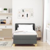 vidaXL Box Spring Krevet s Madracem u Tamnosivoj boji, 90x190 cm, Tkanina | shoptok.hr