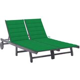  The Living Store Vrtni ležalnik za 2 osebi z blazinami sivi trden akacijev les - Ležalnik, (21475007) | Shoptok.si