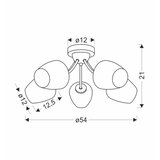  Plafonski luster ZINA 5xE27/40W/230V mesing/bela | Eponuda.com