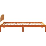  Krevetni okvir s uzglavljem Wax smeđi 90x200 cm Čvrsta drvena borovina | shoptok.hr