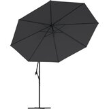  Konzolni vrtni suncobran s LED svjetlima 350 cm crni | Eponuda.ba