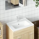 vidaXL Kopalni&scaron;ki umivalnik bel 71x48x19,5 cm pravokoten keramičen cene