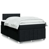 vidaXL Box spring postelja z vzmetnico črna 120x190 cm blago | Shoptok.si