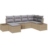  Set od 6 komada vrtnih kauča s jastucima bež poli ratan | shoptok.hr