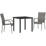  Vrtni set za objed 3 kom. Siva Čelik s prahom premazan | shoptok.hr