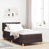 Box Postelja z vzmetnico Temno rjava 190 x 90 cm Poliester, (5000127834) | Shoptok.si