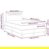 vidaXL Krevet na nastavak s madracem crni 120x200 cm od imitacije kože | shoptok.hr