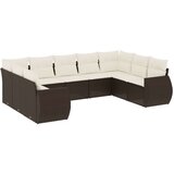  9-dijelni set vrtnih sofa s jastucima poliratan smeđi | shoptok.hr