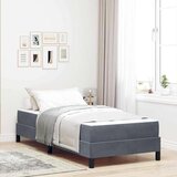 vidaXL Postelja boxspring z vzmetnico Temno siva 100 x 200 cm Žamet | Shoptok.si