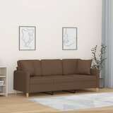  Trosjed s ukrasnim jastucima smeđi 180 cm od tkanine | shoptok.hr