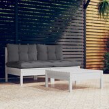 Maison Chic Seti vrtnega pohištva - Vrtna garnitura - Vrtni pohištvo set 3-delna z antracit blazinami borovina, (21810415) | Shoptok.si