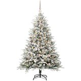 vidaXL Umjetna predsvetljena božićna jelka s kompletom kroglica Zelena | Shoptok.si