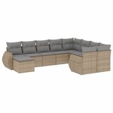  10-dijelni set vrtnih sofa s jastucima bež od poliratana | shoptok.hr