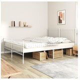  metalni okvir kreveta uzglavlje i podnožje bijeli 200x200 cm | shoptok.hr