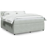 vidaXL Box spring postelja z vzmetnico svetlo siva 180x200 cm žamet | Shoptok.si