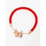 Yups Bracelet with golden dog red