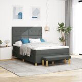 vidaXL Box Spring Krevet s Madracem i Klupom Tamno Siva 140x200 cm Tkanina | shoptok.hr