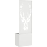 vidaXL Vrtno korito z dekorativno ploščo Bela 50 x 140 cm Mnogi jeklo | Shoptok.si