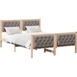  Krevetna konstrukcija s uzglavljem Sivo-smeđa 140 x 190 cm | shoptok.hr