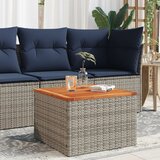 vidaXL Vrtna miza siva 55x55x37 cm poli ratan in akacijev les Cene