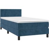 Box spring krevet s madracem tamnoplavi 90x200 cm baršunasti | shoptok.hr