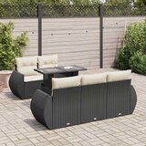 vidaXL 6-dijelni set vrtnih sofa s jastucima crni od poliratana | shoptok.hr