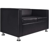  Kavč dvosed umetno usnje črne barve, (20597703) | Shoptok.si