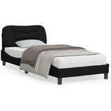 vidaXL Posteljni okvir z LED lučkami črn 80x200 cm blago Cene