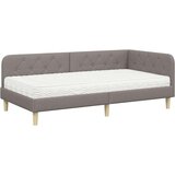  Kutni okvir kreveta s madracem Sivo-smeđa 90 x 190 cm tkanina | shoptok.hr