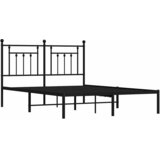 Metalni okvir za krevet s uzglavljem crni 150x200 cm | shoptok.hr