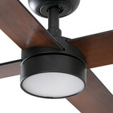 Faro 34356WT1S- LED prigušiva ventilator RUDDER L 18W/230V CCT prečnik 132 cm braon/crna WT + DO | Eponuda.com