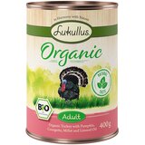 Lukullus Ekonomično pakiranje Organic 24 x 400 g Adult puretina s tikviom (bez glutena) | shoptok.hr