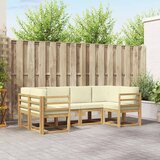  Set vanjskih sofa 6 kom. Bijela i krem Smeđa 245 x 126,5 x 73 cm | shoptok.hr
