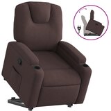  Naslonjač na podizanje tamnosmeđi od tkanine | shoptok.hr
