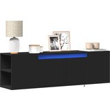 vidaXL Zidni TV ormarić s LED svjetlima crni 135x31x39,5 cm Cijene