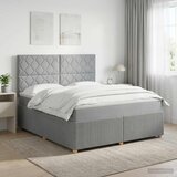  LED okvir za krevet s madracem Svjetlosiva 140 x 200 cm Tkanina | shoptok.hr