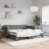 vidaXL Izvlečna dnevna postelja temno siva 90x200 cm blago Cene